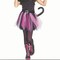 Girls Black Polyester Witch Kitty Costume with Hat and Accessories, Ideal for Costume Parties.